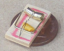 Dolls house wooden mouse trap - dolls,