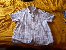 Mens Linen Rich Short Sleeve Shirt XL Marks And Spencer Blue Harbour