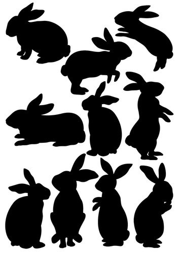 Rabbit vinyl stickers kids - 10,