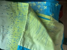 Clarissa Hulse Single Duvet Cover Reversible Teal Blue Yellow Green Mix VGC