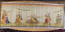 Large Handpainted Indian Silk Picture Painting, Unframed, 94cm x 37cm