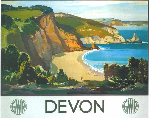 Devon ladram bay poster - bay,