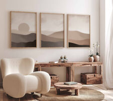 Gallery Wall Art Neutral Beige Black 3 Set Posters Minimal Modern Abstract Print