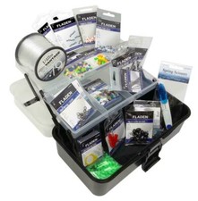 Fladen Sea Fishing Tackle Box FULL Hooks Beads Line Clips Swivels Scissors 550pc