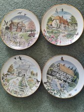 4 Franklin Mint Cottage Plates K