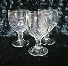 Vintage Hazel Atlas Clear Glass Goblets  Depression Era 5.5" 