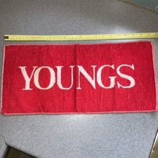 YOUNGS bar runner beer mat drip towel 1970/80s vintage approx 19.5" x 9" clean