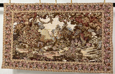 Vintage French Lovely Fountain European Scene Wall Hanging Tapestry 143x91 cm