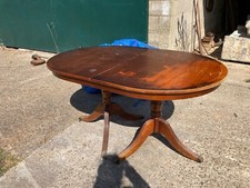 Vintage Brown Wood Oval Double