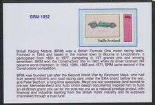 Staffa 1982 Racing Cars - BRM 1952  mounted on glossy card with text