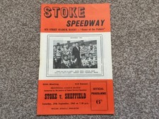 * STOKE v SHEFFIELD 29/9/62 unmarked speedway programme