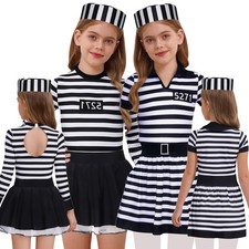 Girl Striped Puffy Prisoner