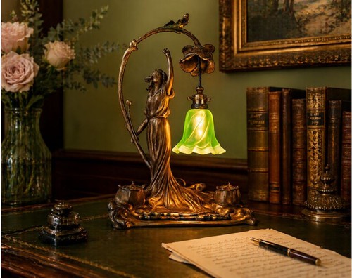 Art nouveau figural lamp l - by,