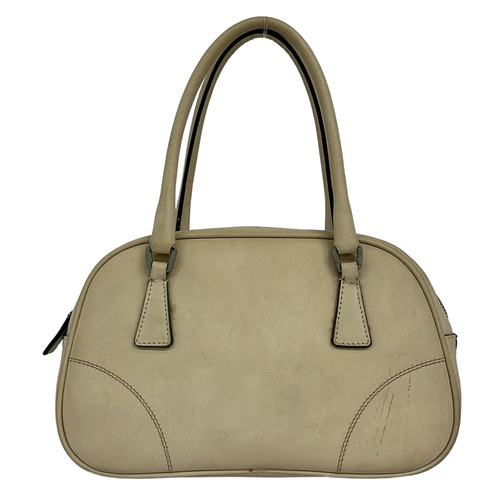 Prada beige leather handbag - beige,