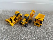 Diecast 3 Vehicle Bundle - Yellow JCB - Digger Tractor Truck Roller - Rare Toy