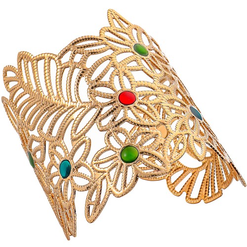 Metal flower arm cuff - metal,