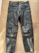Men's Akito Motorbike Motorcycle Black Leather Trousers UK/US 36 - Euro Size 54