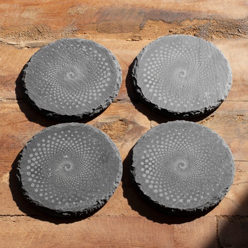 Set round slate spiral - set, 4