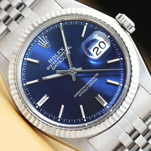 Rolex mens datejust 1601 blue - rolex,