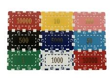 10 x High Quality Poker Casino Numbered Plastic Chip Plaques 74 x 44mm 30Grams