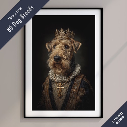 Royal dog portrait print - royal,