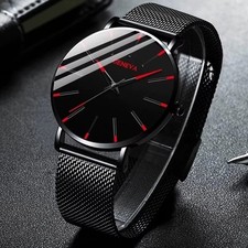 Mens Watches Black & Red Wrist