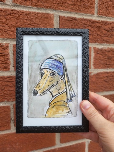 Hound pearl earring - hound, in