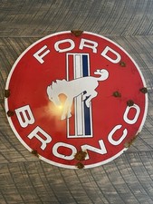 Antique style barn find look Ford Blue Oval Bronco Dealer  Sales Service Sign