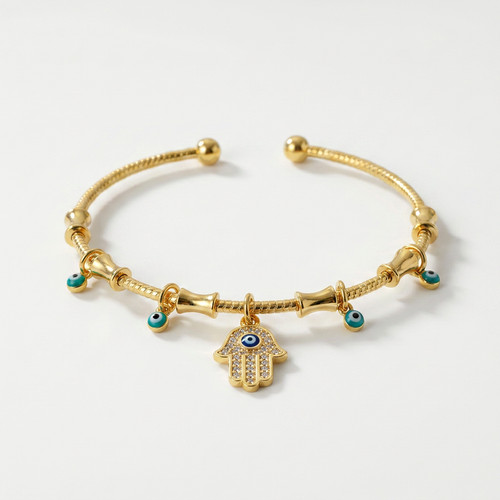 Hamsa hand evil eye bracelet - hamsa,