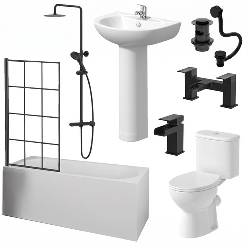 Complete bathroom suite - bathroom, black