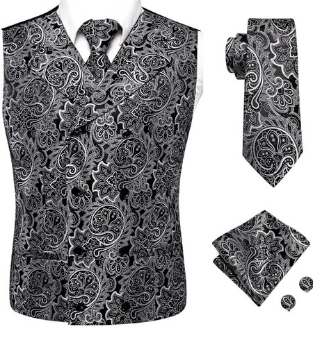 Mens vest suit paisley floral - mens,
