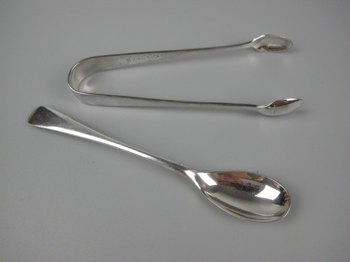 Silver plated sugar tongs - sugar, &