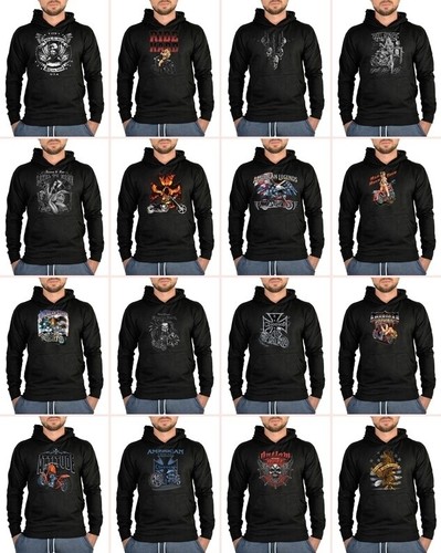 Biker sweatshirt with hood - biker,