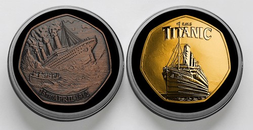 Pair rms titanic 24ct gold - of,