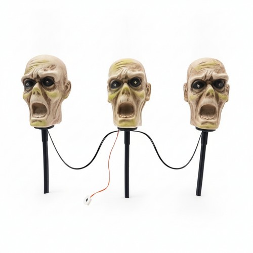Zombie skull heads corded - skull,