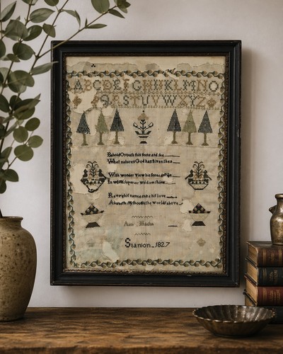 Georgian needlework sampler - georgian,
