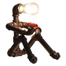 Steampunk robot table lamp - steampunk,