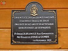 CAST IRON POACHERS SIGN