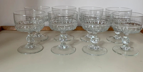 Set vintage glass coupe - of,