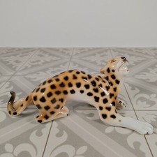 Royal Dux Bohemia Leopard Figurine Vintage