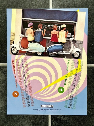 Vintage lambretta calendar - vintage,