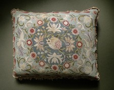 19th Century Boudoir Cushion. Silk Needlepoint. Extraordinary Fine Stitching.