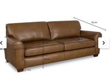 New Set Tan Leather Sofas By Very Home - Bailey 4+2 Seater Tan Leather RRP £1700
