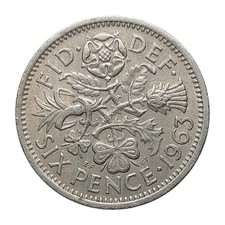 1963 UK 6 Pence Coin – Young