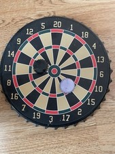 Magnetic tabletop mini dartboard on a stand with 2 magnetic tops