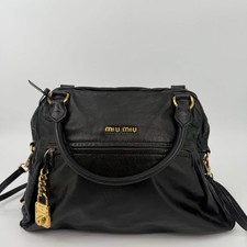 MIU MIU Black Leather Satchel Handbag