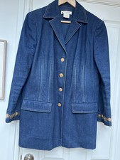 Stunning Escada Margaretha Ley denim Jacket with Gold Elephants detail Size 16