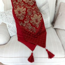 Vintage Burgundy gold chenille