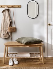 French Cane Hall Bench Shoe