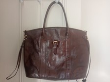 massimo dutti brown leather bag large